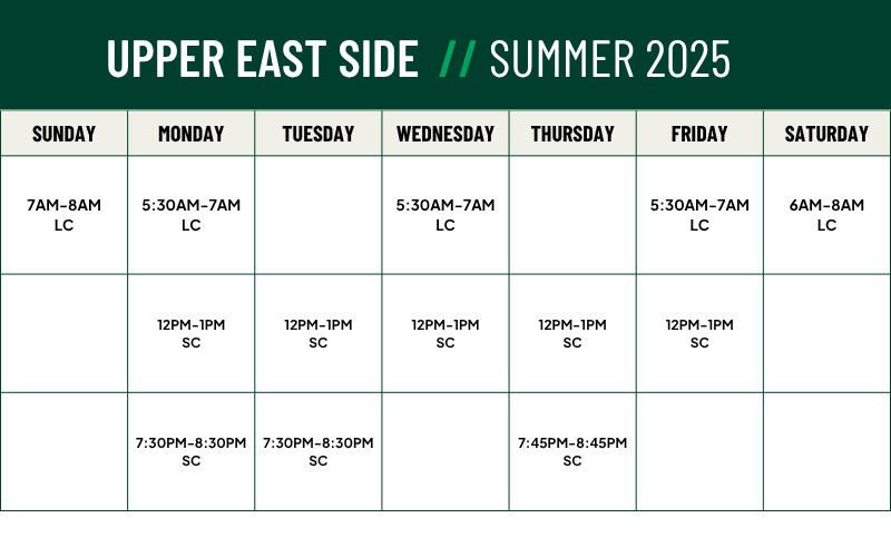 AGUA Masters UES Practice Schedule WINTER 2025