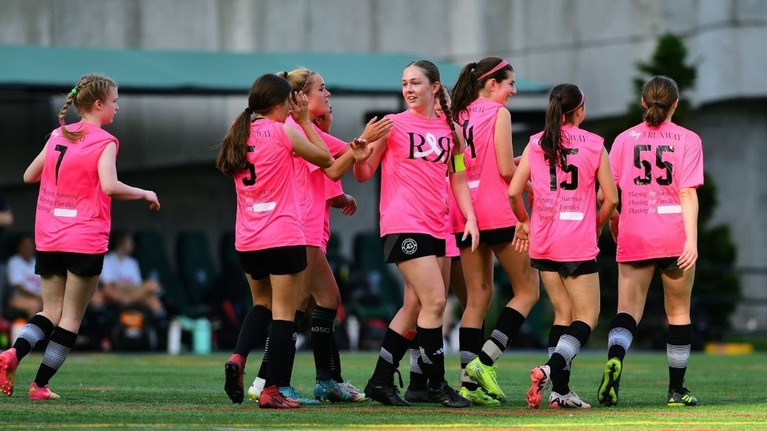Female AGSC players at Asphalt Green's Upper East Side campus