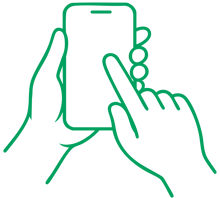 Two hands holding a cell phone